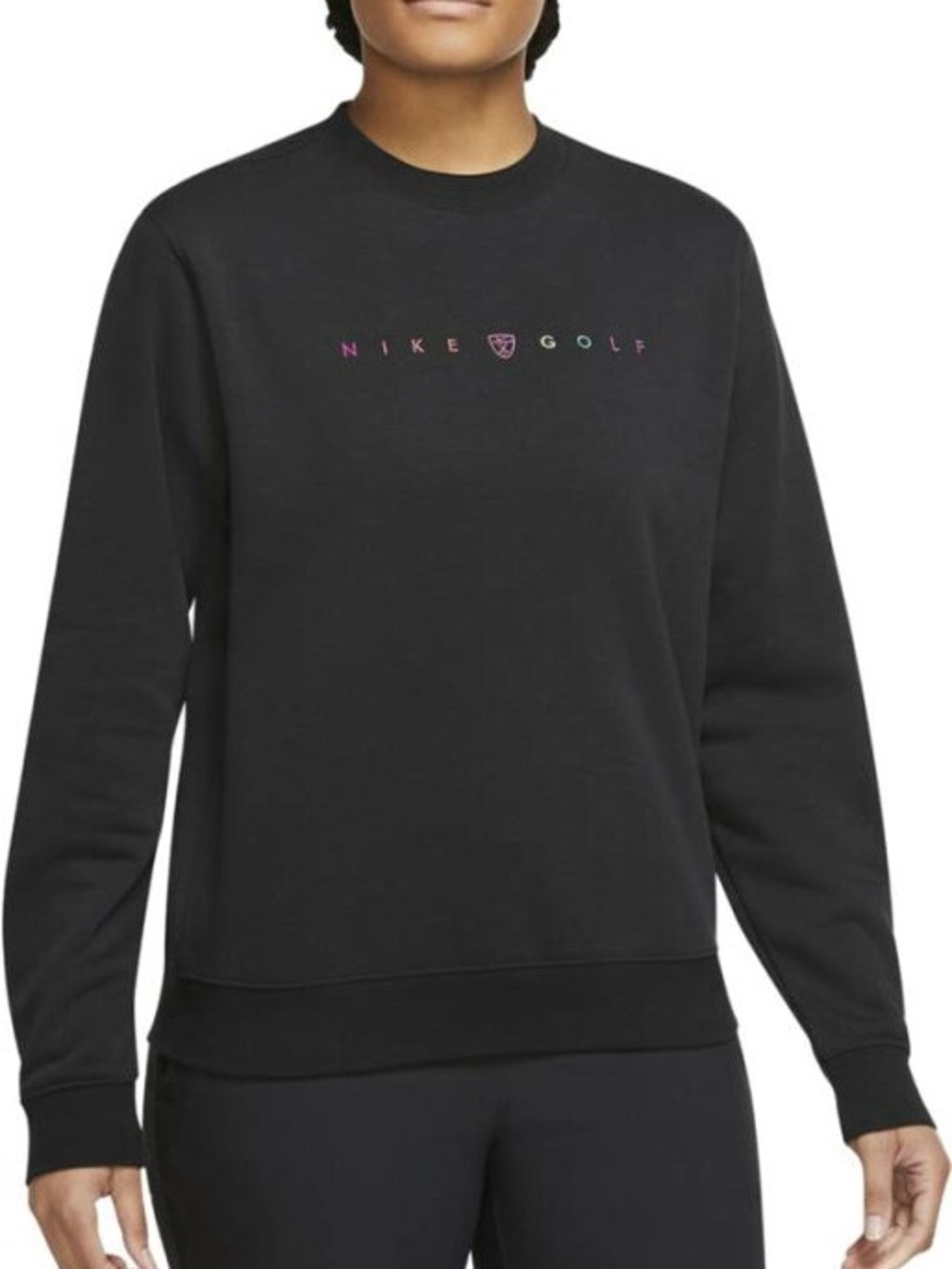 Nike Women’s Black Crewneck Sweatshirt with Multicolor Logo